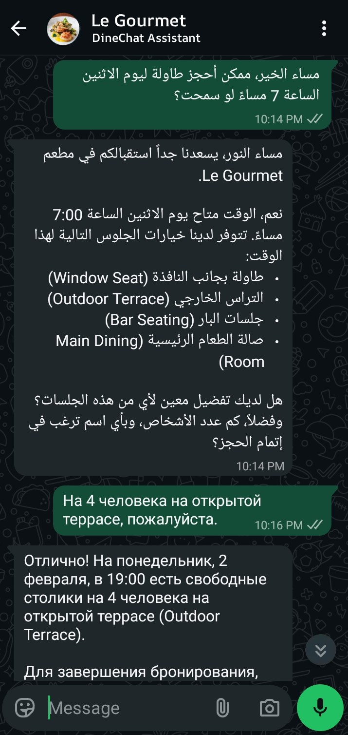 Multilingual conversation